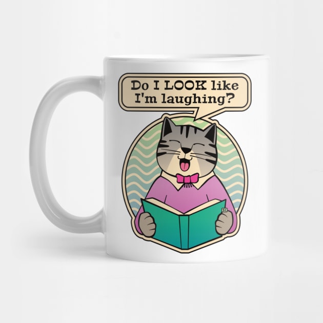 Laughing Cat Reading Book Joke by Sue Cervenka